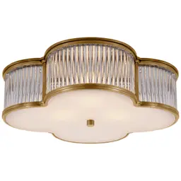 Natural Brass with Clear Glass Frosted Glass