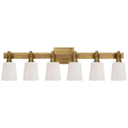 Hand-Rubbed Antique Brass White Glass