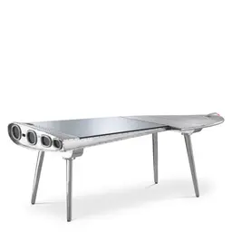 polished aluminium | clear glass right