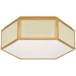 Cream and Soft Brass Frosted Glass