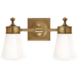 Hand-Rubbed Antique Brass White Glass