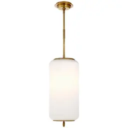 Hand-Rubbed Antique Brass White Glass