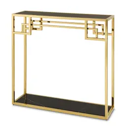 gold finish | black marble | black glass top