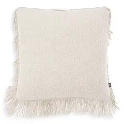 bouclé cream | cream fringe L square