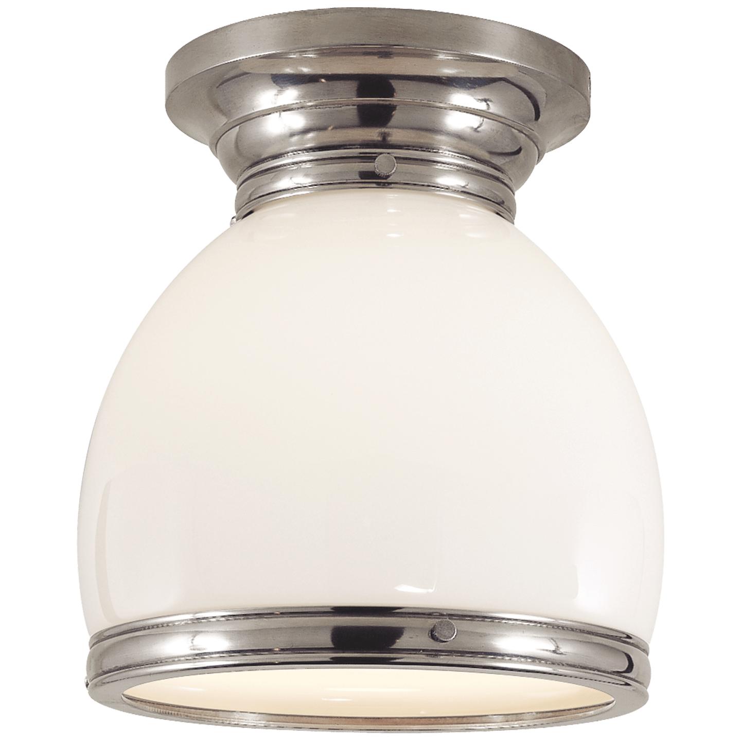 Antique Nickel White Glass