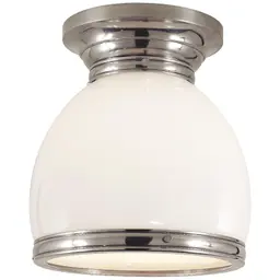 Antique Nickel White Glass