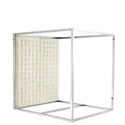 polished stainless steel | ecru velvet