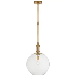 Hand-Rubbed Antique Brass Clear Glass