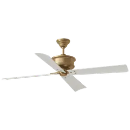Hand Rubbed Brass Housing With Matte White Blades