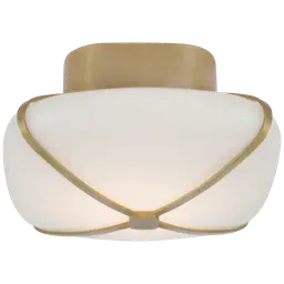 Soft Brass White Glass