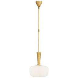Hand-Rubbed Antique Brass White Glass