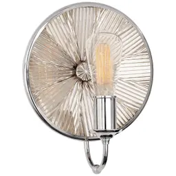Polished Nickel Clear Ribbed Mirror