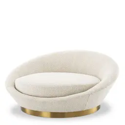 bouclé cream | brushed brass finish base