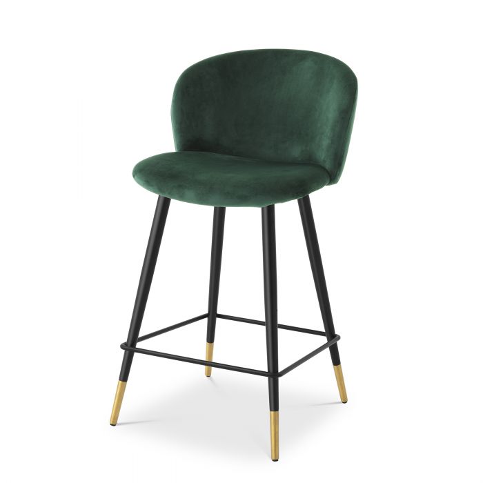 roche dark green velvet | black & gold finish legs