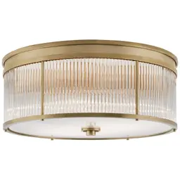 Natural Brass White Glass