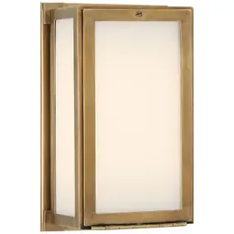 Hand-Rubbed Antique Brass White Glass