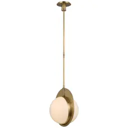 Hand-Rubbed Antique Brass White Glass