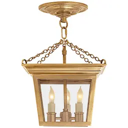 Hand-Rubbed Antique Brass Clear Glass