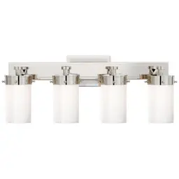 Polished Nickel White Glass