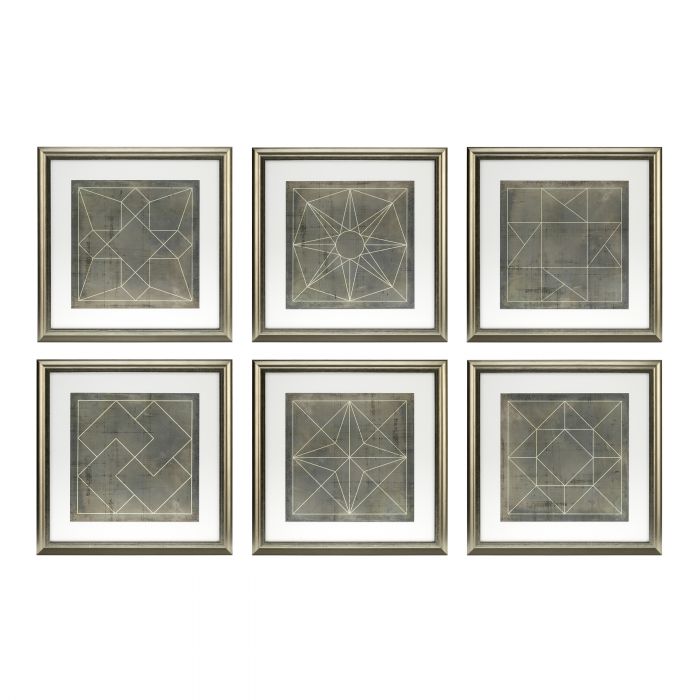 Купить Набор постеров Prints Geometric Blueprints set of 6 в интернет-магазине roooms.ru