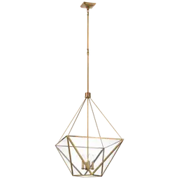 Hand-Rubbed Antique Brass Clear Glass