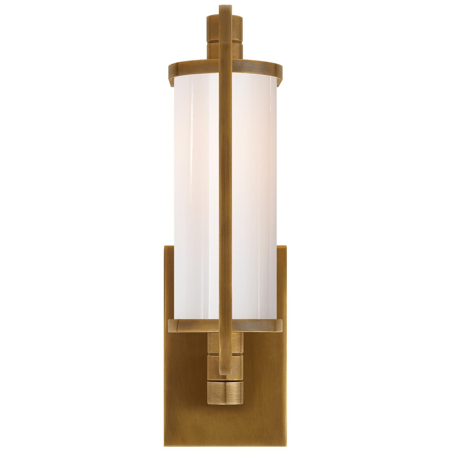 Hand-Rubbed Antique Brass White Glass