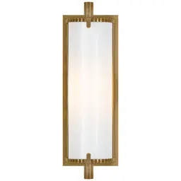 Hand-Rubbed Antique Brass White Glass