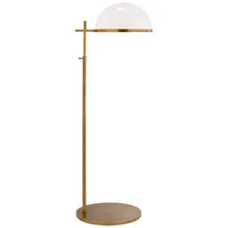 Antique-Burnished Brass White Glass