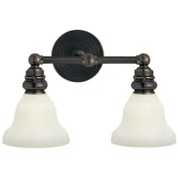 Bronze 2.25" x 5.75" x 4.5" White Glass Desk Shade