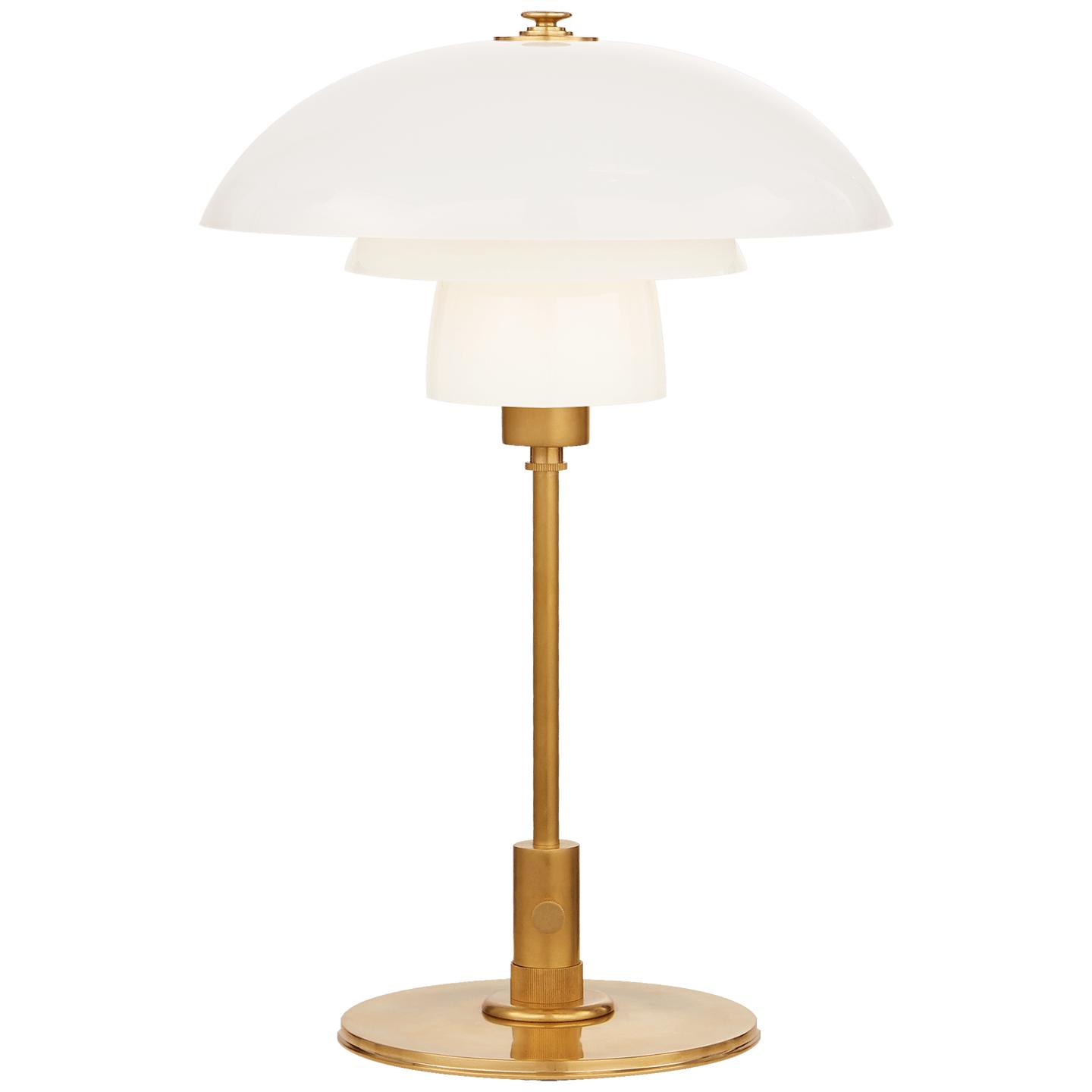 Hand-Rubbed Antique Brass White Glass