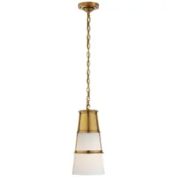 Hand-Rubbed Antique Brass White Glass
