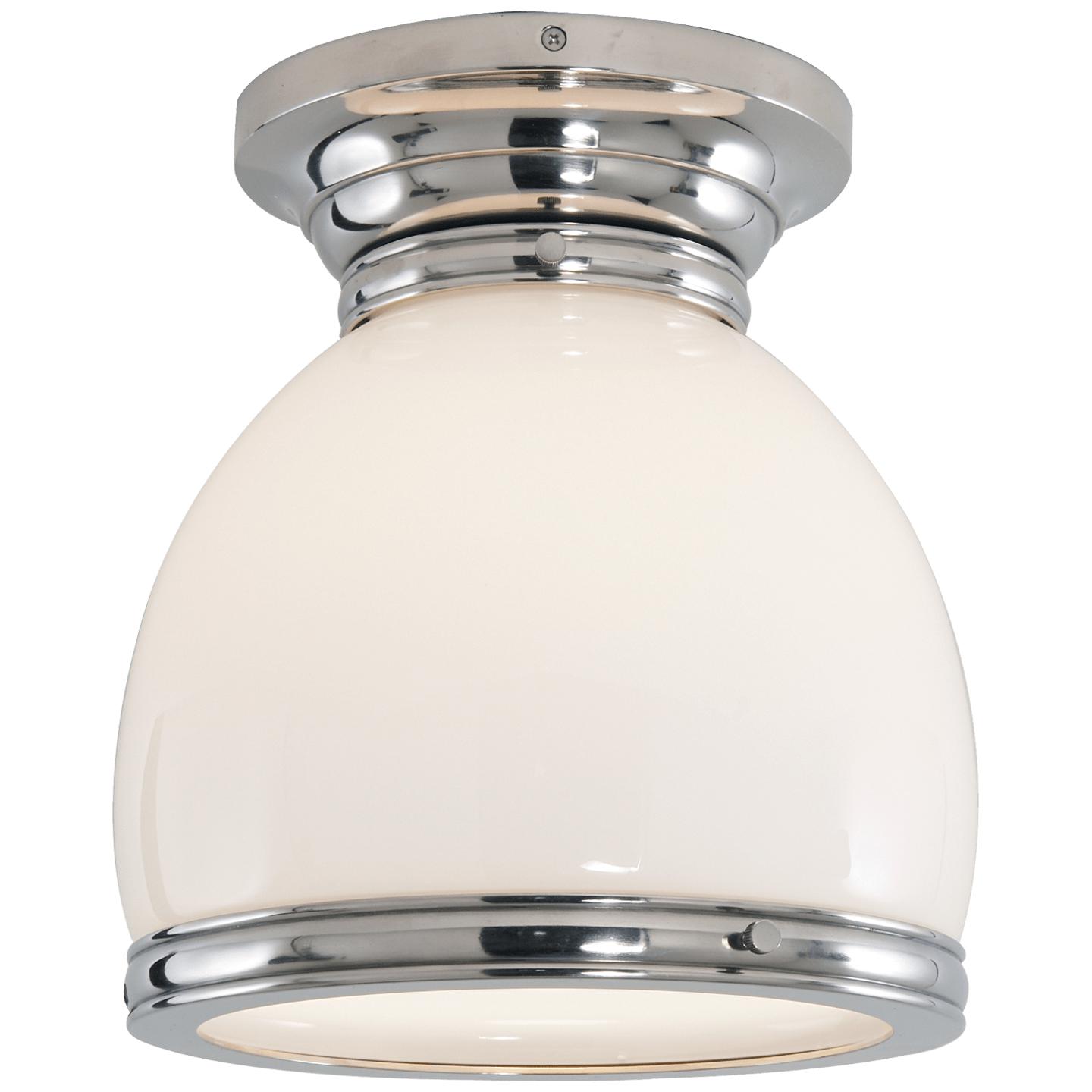 Polished Nickel White Glass