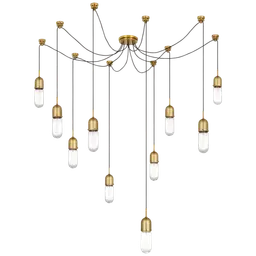 Hand-Rubbed Antique Brass Clear Glass