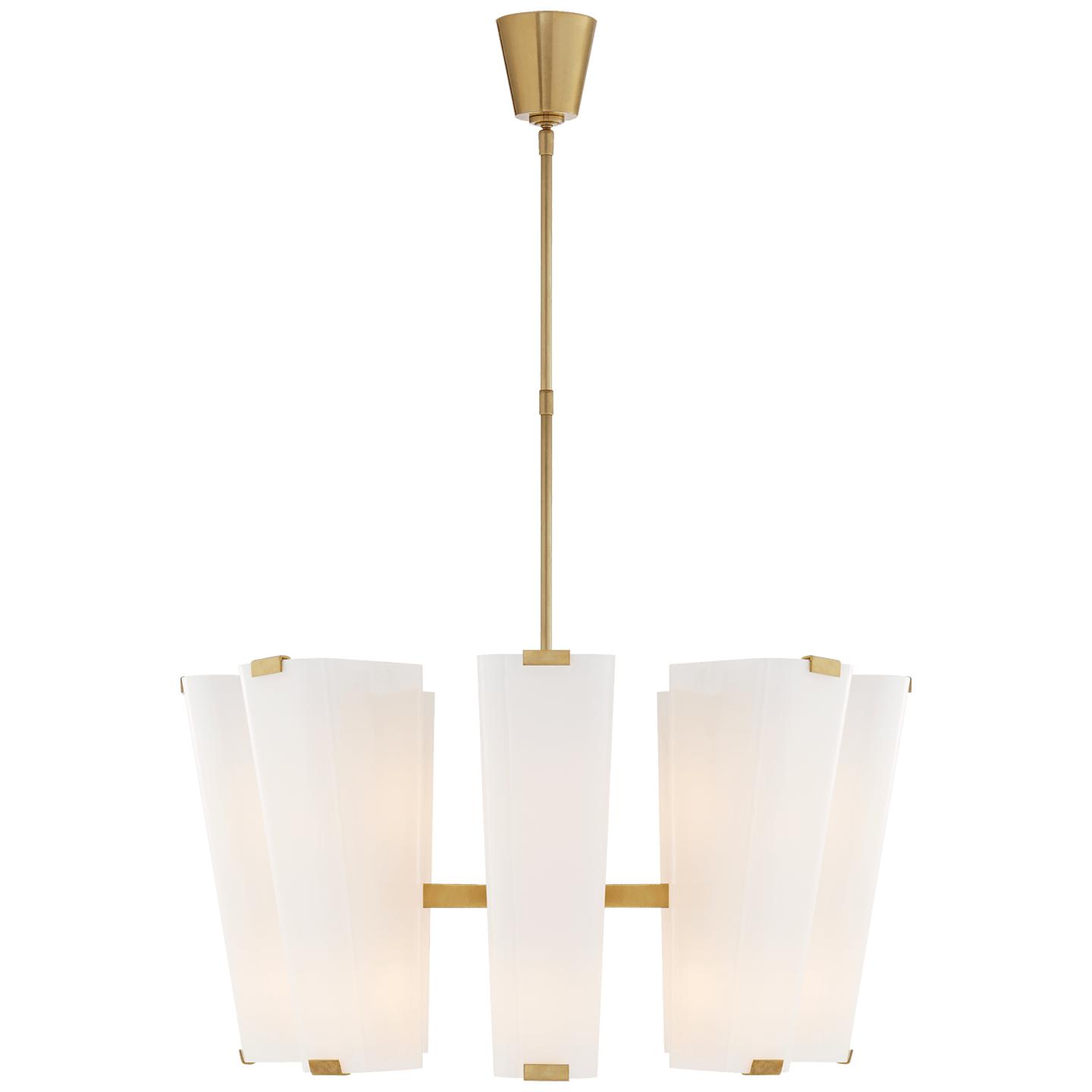 Hand-Rubbed Antique Brass White Glass