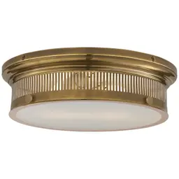 Antique-Burnished Brass White Glass