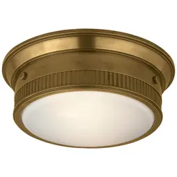 Hand-Rubbed Antique Brass White Glass