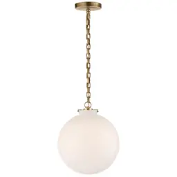 Hand-Rubbed Antique Brass White Glass