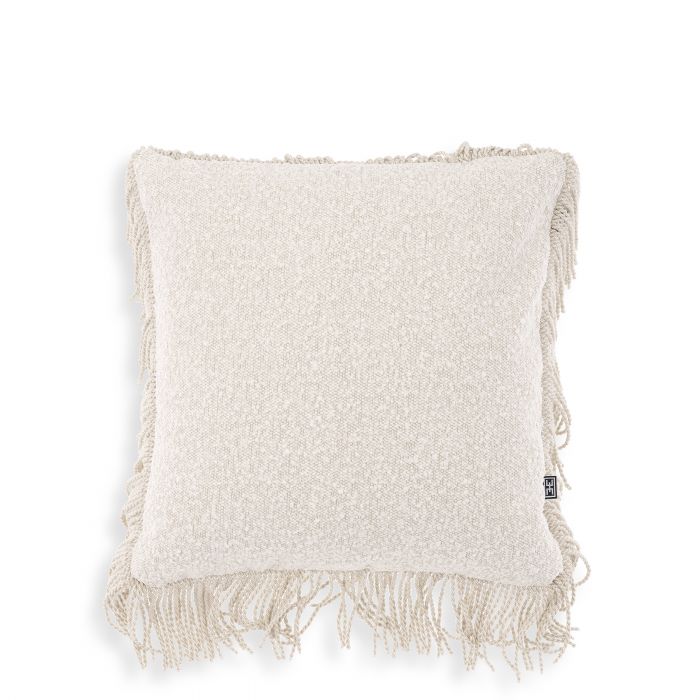 bouclé cream | cream fringe S square