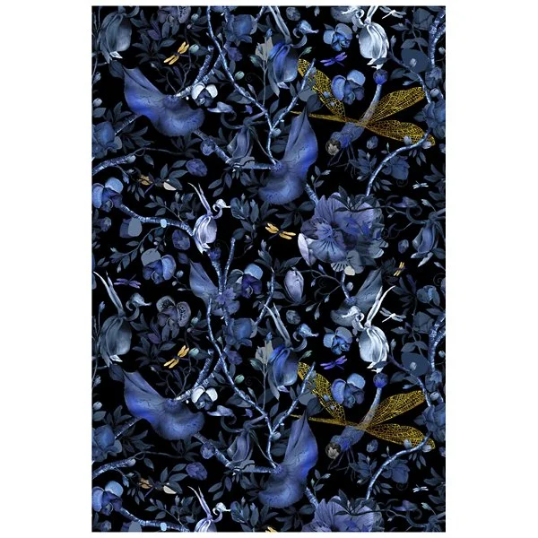6 ft 2 in x 9 ft 9 in,Blue Black,Wool