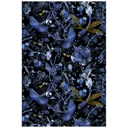 6 ft 2 in x 9 ft 9 in,Blue Black,Wool