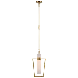 Hand-Rubbed Antique Brass White Glass