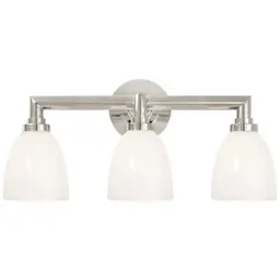 Polished Nickel White Glass