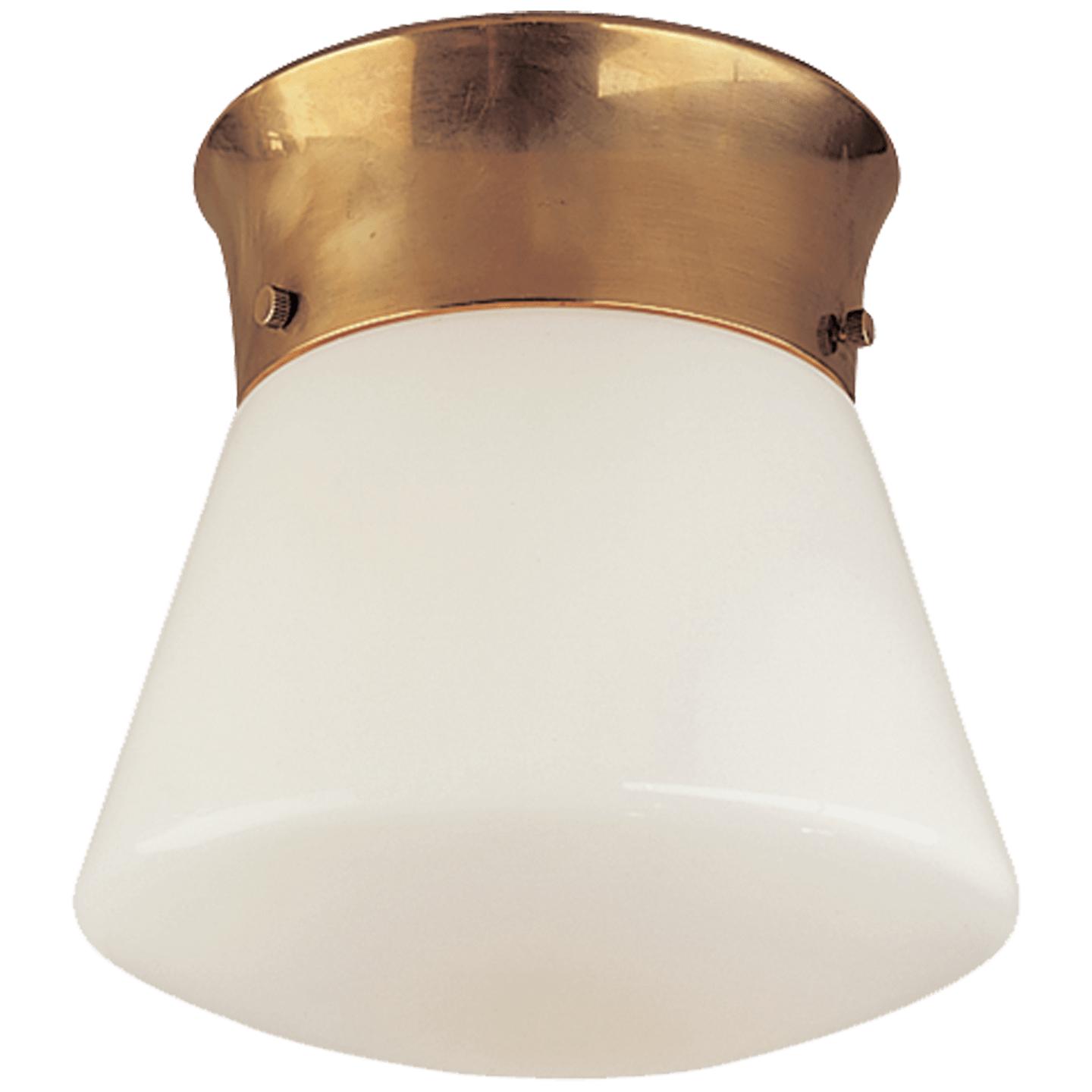 Hand-Rubbed Antique Brass White Glass