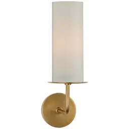 Soft Brass 4" x 4" x 10" Cream Linen