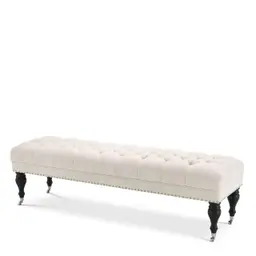 ecru velvet | nickel finish hardware | black legs