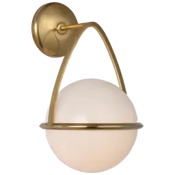 Hand-Rubbed Antique Brass White Glass