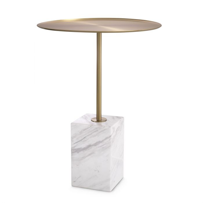 brushed brass finish | white marble