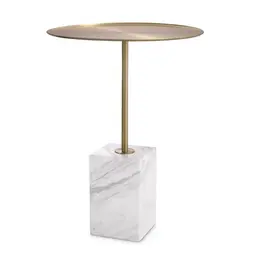 brushed brass finish | white marble