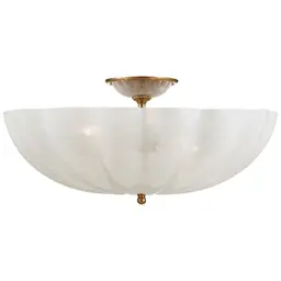 Hand-Rubbed Antique Brass White Glass