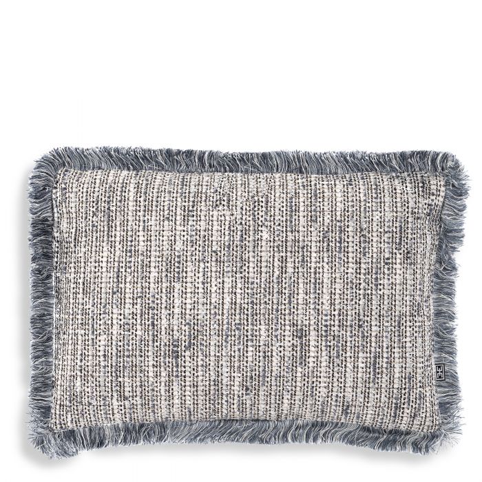 mademoiselle blue | blue & white fringe L rectangular